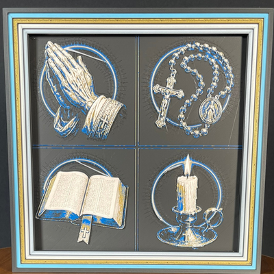 Faith Symbols Framed Layered 3D Art Panel