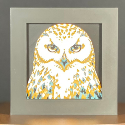 Wise Owl Geometric Layered Art