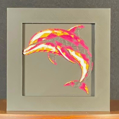 Dolphin Geometric Layered Art