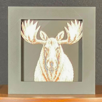 Moose Geometric Layered Art