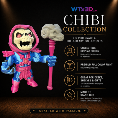 Pink space explorer chibi figure, professionally 3D printed collectible display piece by WTx3D.