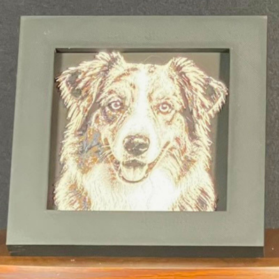 Australian Shepherd Framed Layered 3D Art