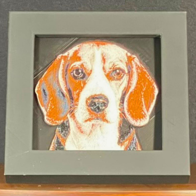 Beagle Framed Layered 3D Art