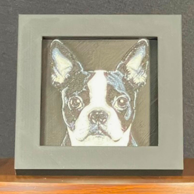 Boston Terrier Framed Layered 3D Art