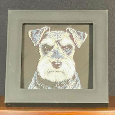 Schnauzer Framed Layered 3D Art