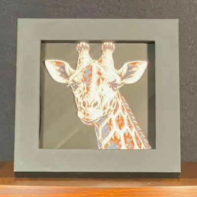 Giraffe Framed Layered 3D Art