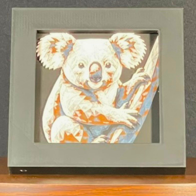 Koala Framed Layered 3D Art in Desert Palette