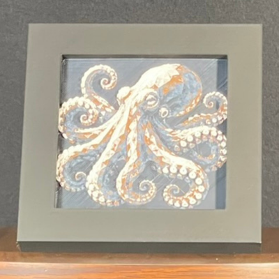 Octopus Framed Layered 3D Art in Desert Palette
