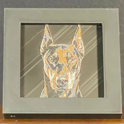 Doberman Framed Layered 3D Art