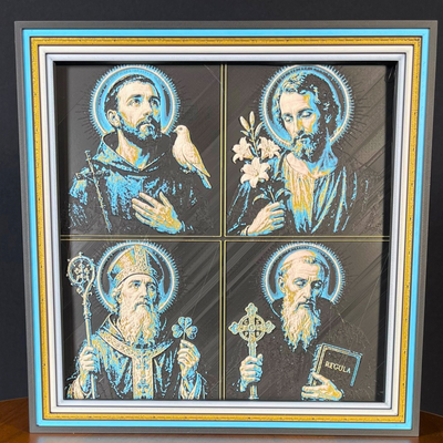 Prayer Figure Framed Layered 3D Art