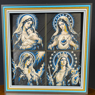 Mary Portrait Framed Layered 3D Art