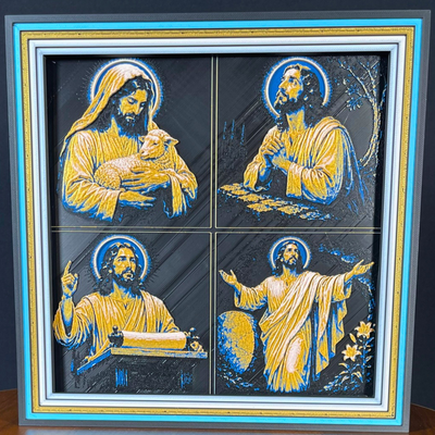Jesus Portrait Framed Layered 3D Art