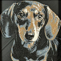 Framed 3D layered art piece featuring a highly detailed, textured portrait of a Dachshund dog with floppy ears, expressive eyes, and a black and tan coat pattern.