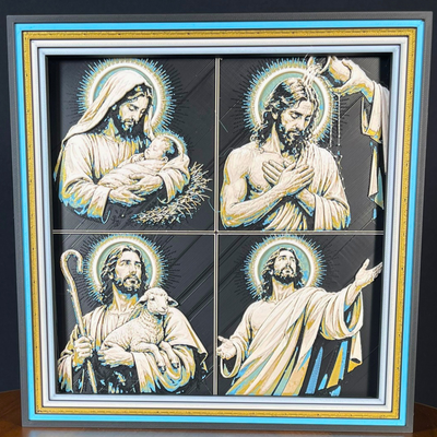 Jesus Portrait Framed Layered 3D Art