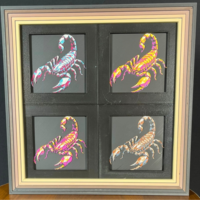 Wildlife Scorpion 4-Pack Framed Layered 3D Art Set