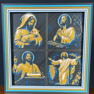 Jesus Portrait Framed Layered 3D Art