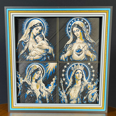 Mary Portrait Framed Layered 3D Art