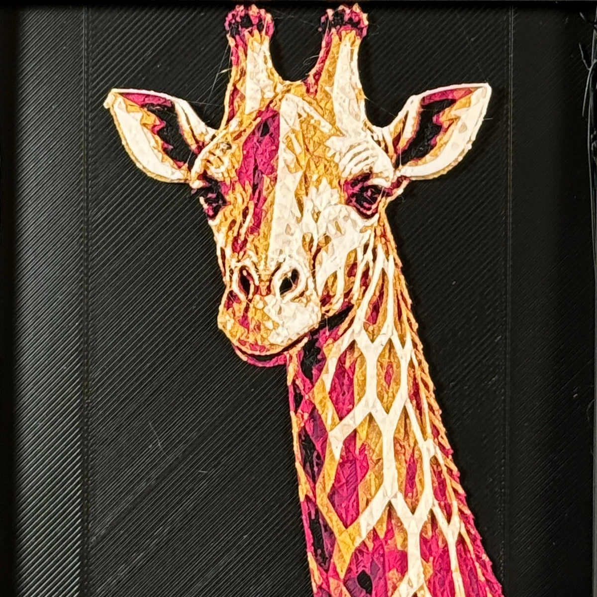 Giraffe in Royal Gold palette - WTx3D framed 3D layered art