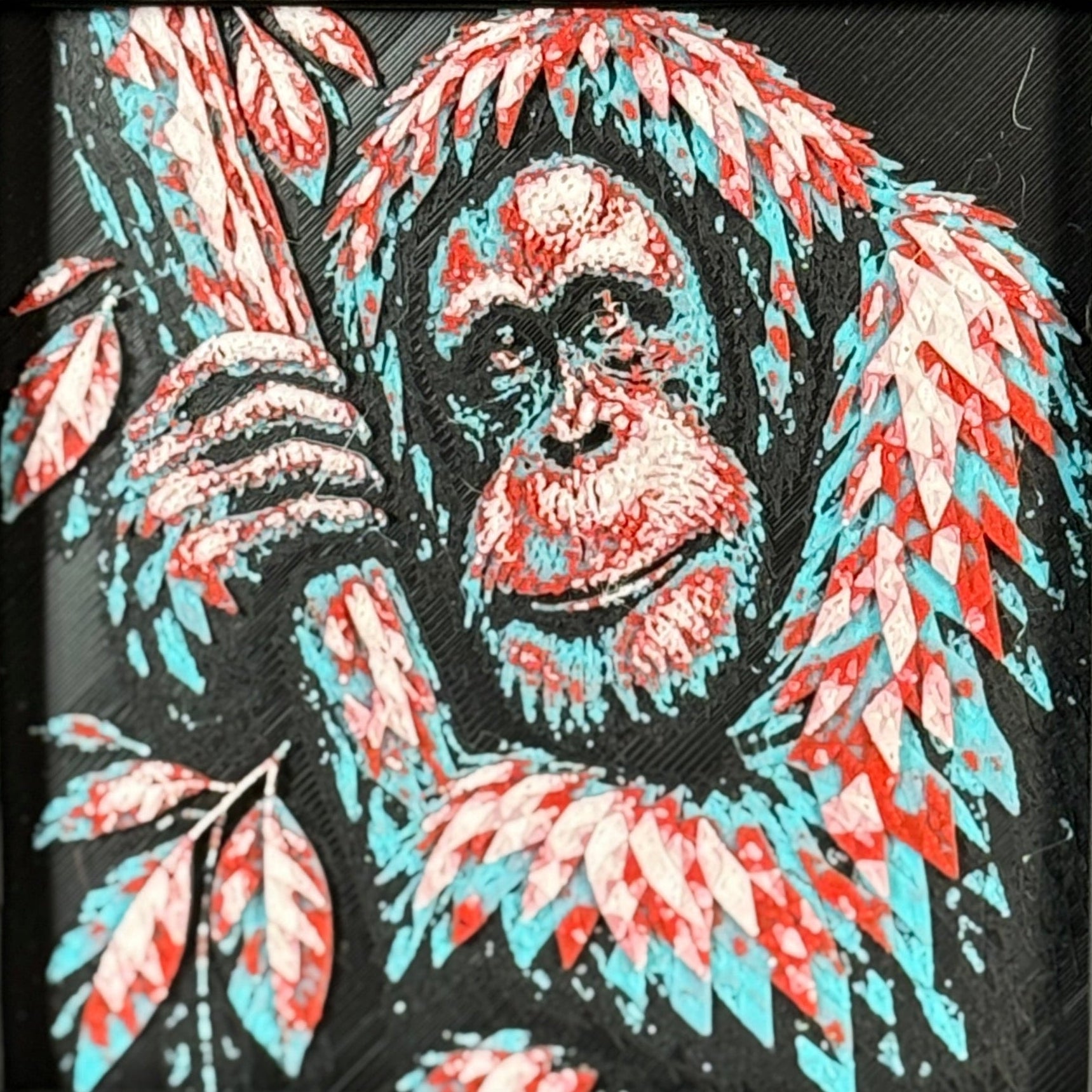 Orangutan Geometric Curated 4-Pack Framed 3D Layered Art