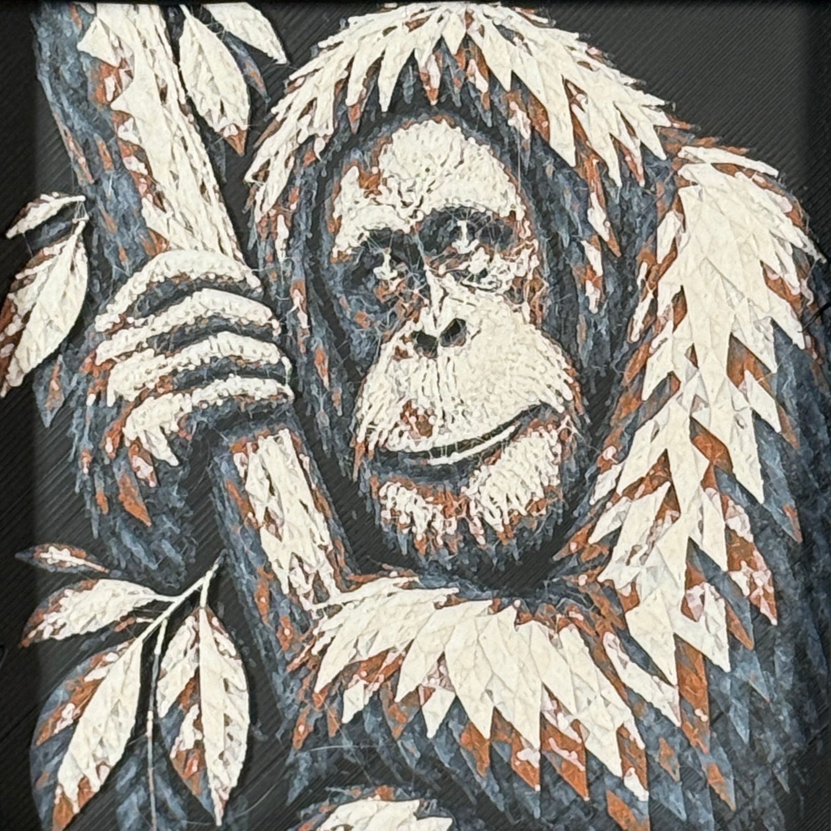 Orangutan Geometric Curated 4-Pack Framed 3D Layered Art