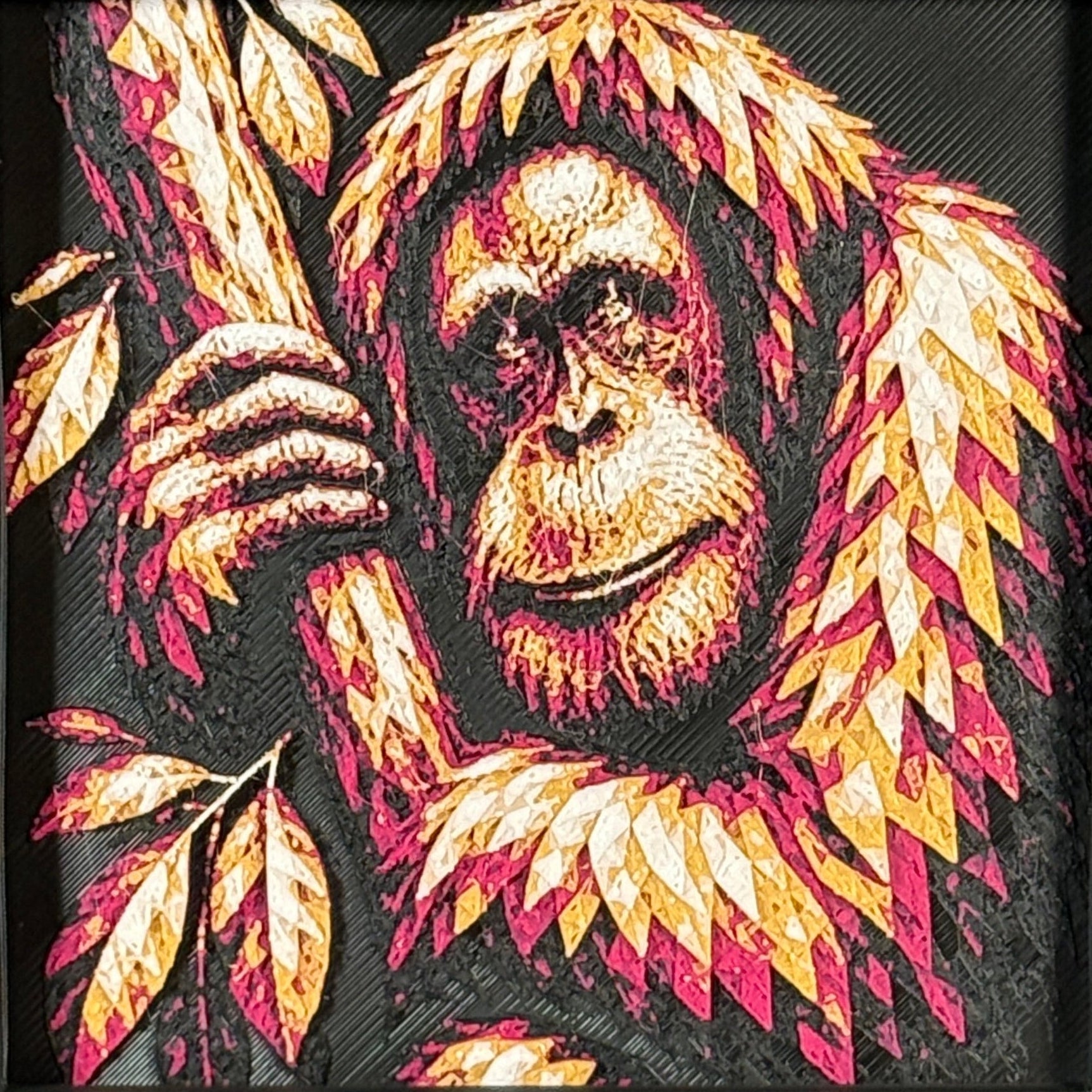Orangutan Geometric Curated 4-Pack Framed 3D Layered Art