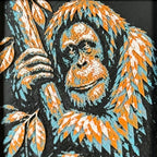 Orangutan Geometric Curated 4-Pack Framed 3D Layered Art