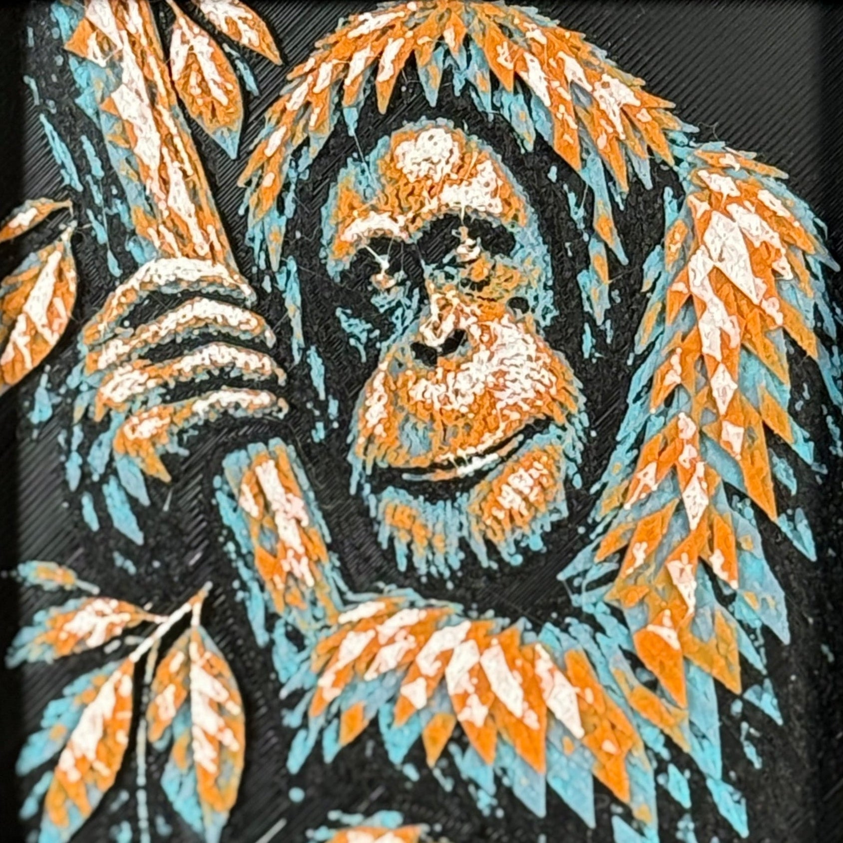 Orangutan Geometric Curated 4-Pack Framed 3D Layered Art