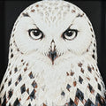 Framed geometric owl layered 3D art piece featuring a stylized owl design in a classic Heritage monochrome grey and white palette.