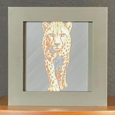 Cheetah Geometric Layered Art