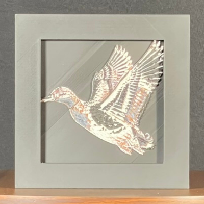 Flying Duck Geometric Layered Art