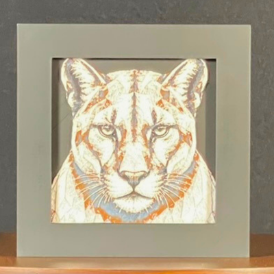 Mountain Lion Geometric Layered Art
