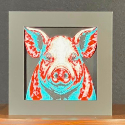 Pig Geometric Layered Art