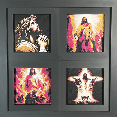 Return in Glory four-panel framed 3D layered art - WTx3D