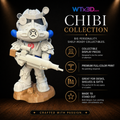 Arctic Trooper chibi figure, professionally 3D printed collectible display piece by WTx3D.