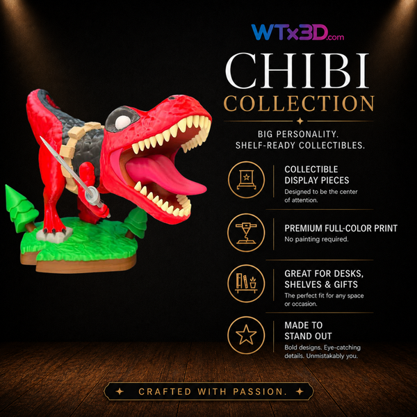 Carnivorous plant chibi figure, professionally 3D printed collectible display piece by WTx3D.