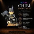 Dark vigilante chibi figure, professionally 3D printed collectible display piece by WTx3D.