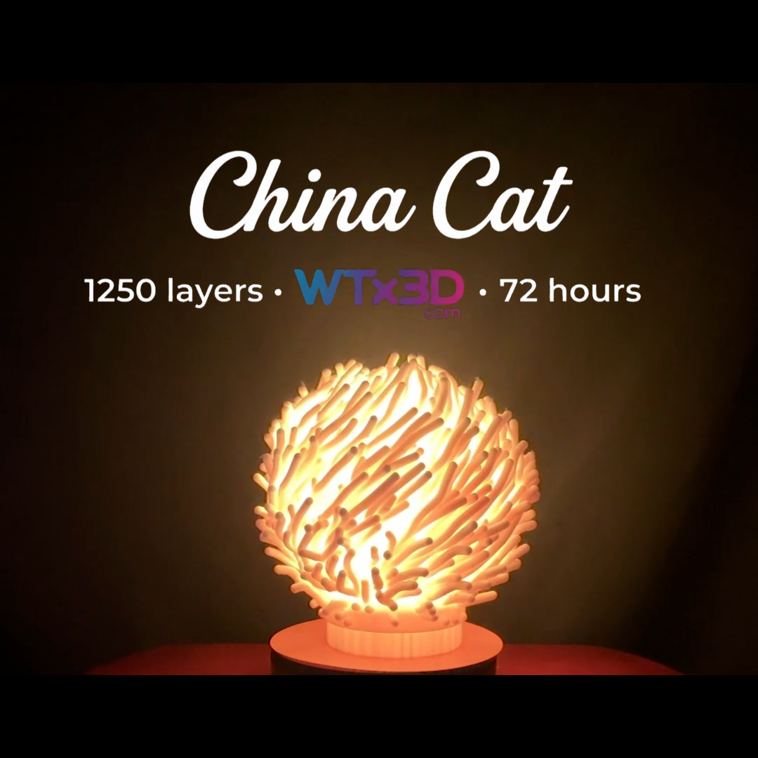 WTx3D-China-Cat-Flagship-3D-Printed-Lamp-White-PLA-Lit