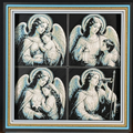WTx3D FAITH Guardian Angels four panel framed layered art image featuring four coordinated angel-and-child Christian images in one framed faith art display.