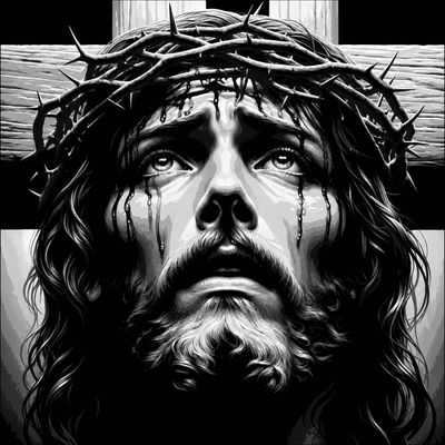 Jesus Crown of Thorns Faith Framed 3D Layered Art