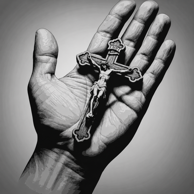 Cross in Hand Faith Framed 3D Layered Art
