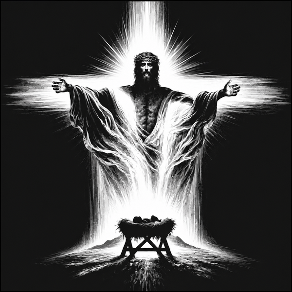 Radiant Jesus Faith Grayscale Framed 3D Layered Art