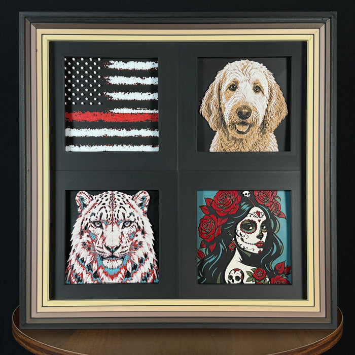 Finished 4-pack framed set example