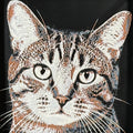 Framed 3D layered art piece featuring a highly detailed, textured portrait of a Tabby cat with distinctive brown and black striped fur and alert, expressive eyes.