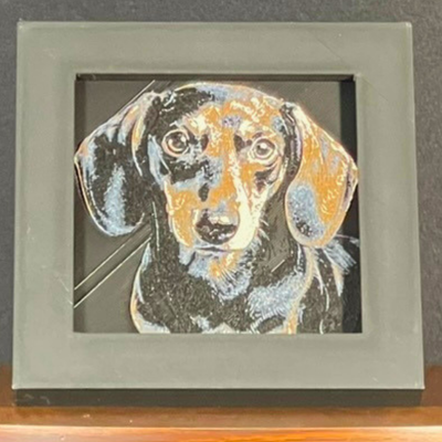 Dachshund Framed Layered 3D Art
