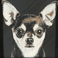 Framed 3D layered art piece featuring a highly detailed, textured portrait of a Chihuahua dog with large erect ears, large expressive eyes, and a black, tan, and white coat pattern.