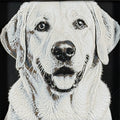 Framed 3D layered art piece featuring a highly detailed, textured portrait of a Yellow Labrador dog with a happy, open-mouthed expression, floppy ears, and bright, expressive eyes.