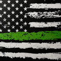 US Flag First Responder Thin Green Line, framed 3D layered art.