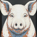 Geometric pig layered art in Heritage palette in a black frame