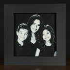 Family portrait in Grayscale color palette, framed custom photo art by WTX3D.