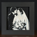 Wedding portrait in Grayscale color palette, framed custom photo art by WTX3D.